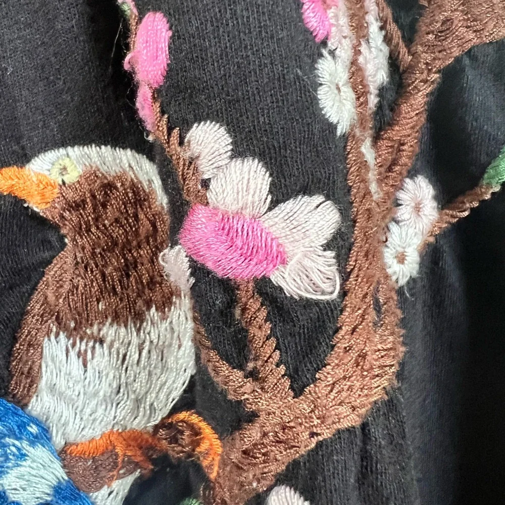 JOHNNY WAS LA Osaka knit embroidered shirt dress size Large - Picture 10 of 13